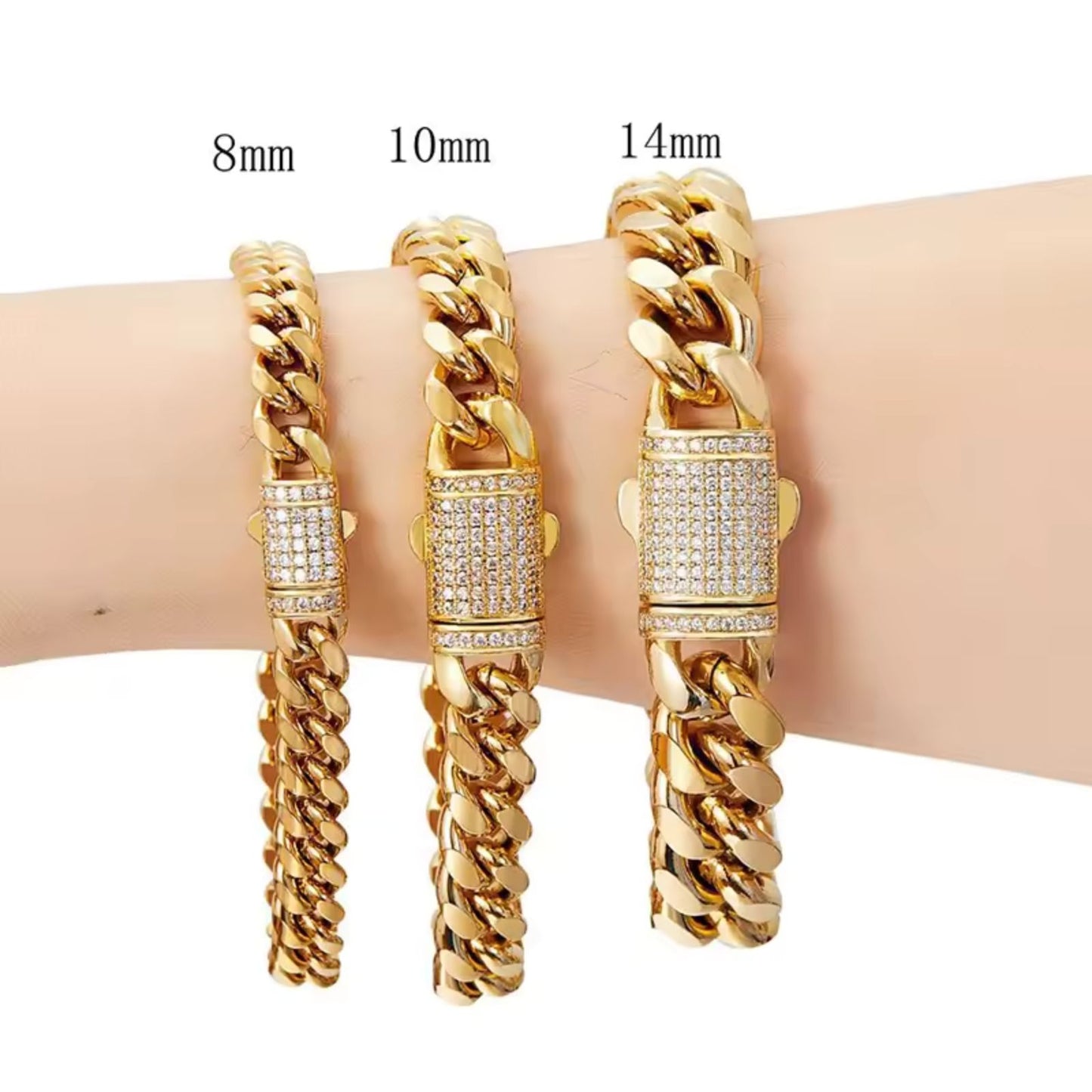 Miami style Cuban link chain bracelets