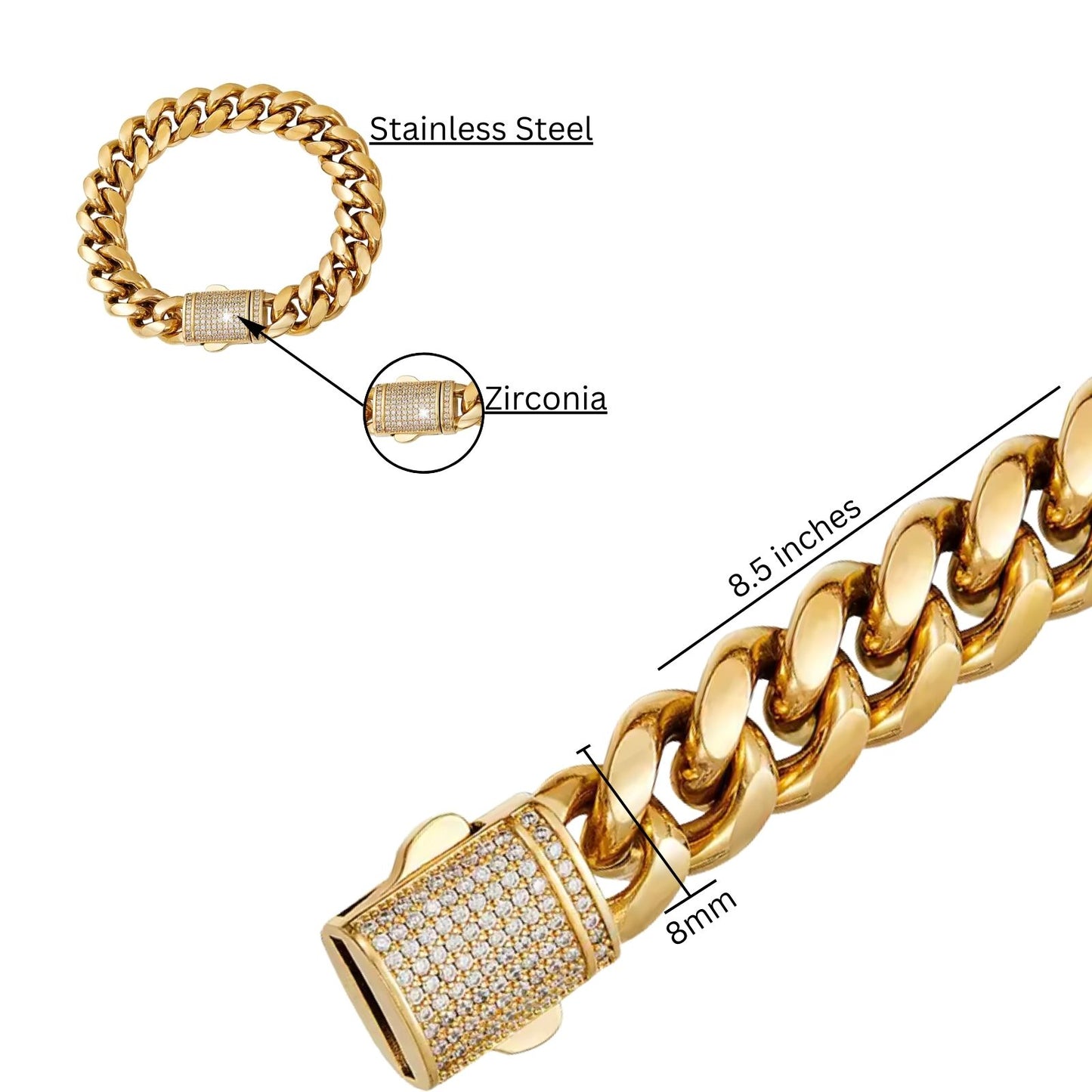 Miami style Cuban link chain bracelets