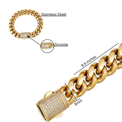 Miami style Cuban link chain bracelets